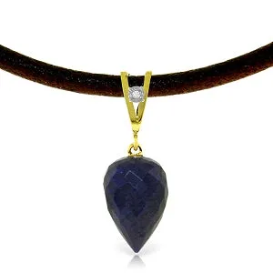 13.01 Carat 14K Solid Yellow Gold Savoire Faire Sapphire Necklace