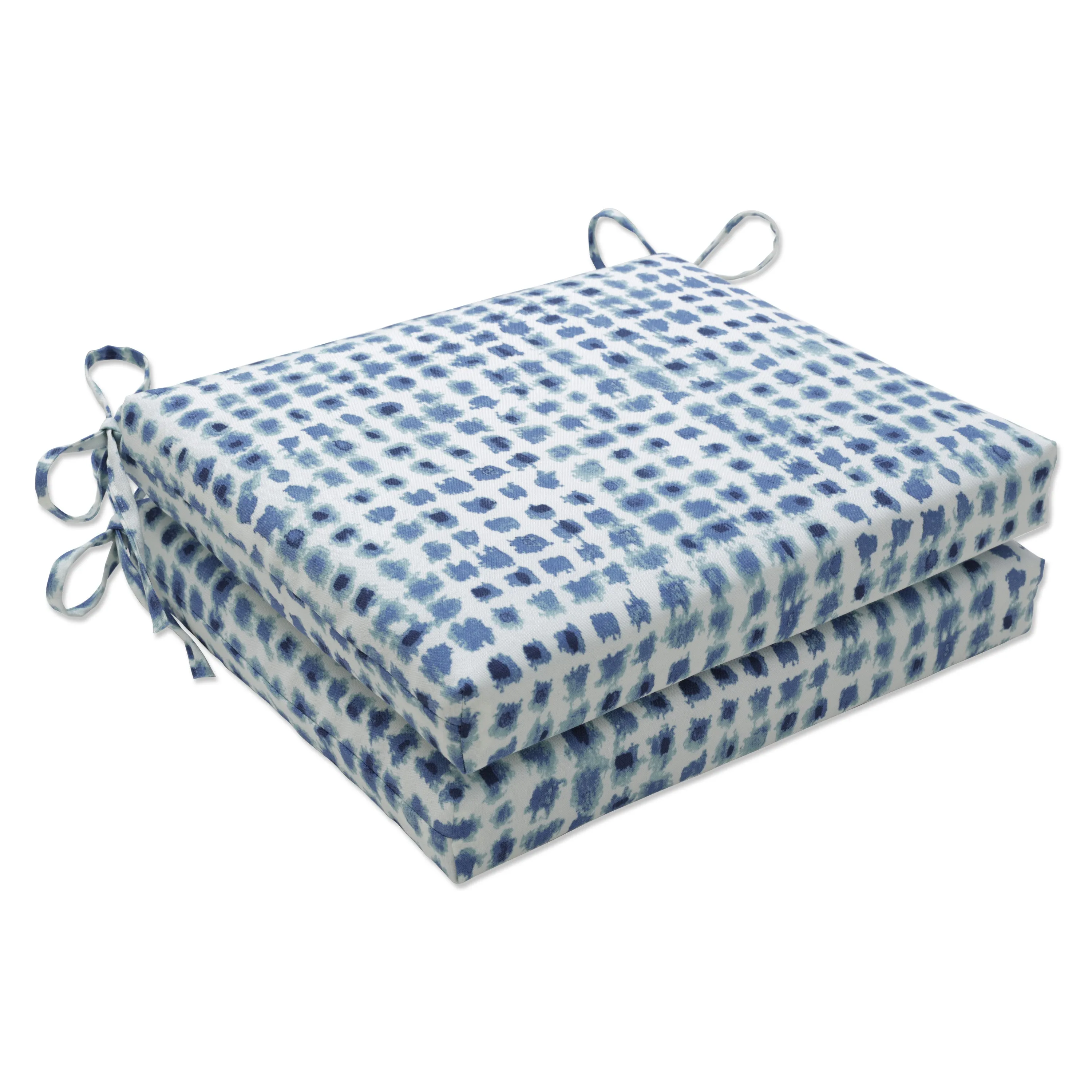 Alauda Porcelain Blue Squared Corners Seat Cushion (Set Of 2)