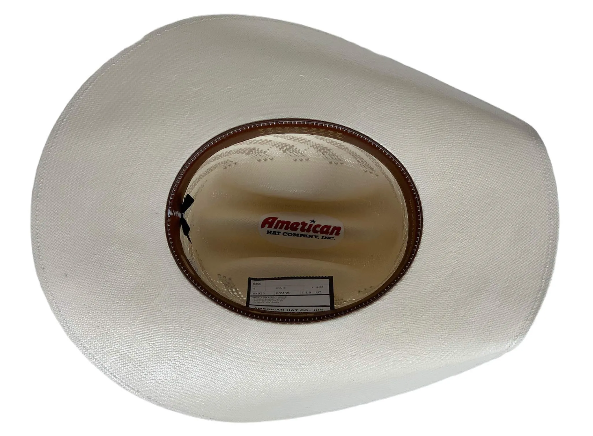 American Hat Co. Two-Tone Diamond Weave Cowboy Hat, Ivory/Tan