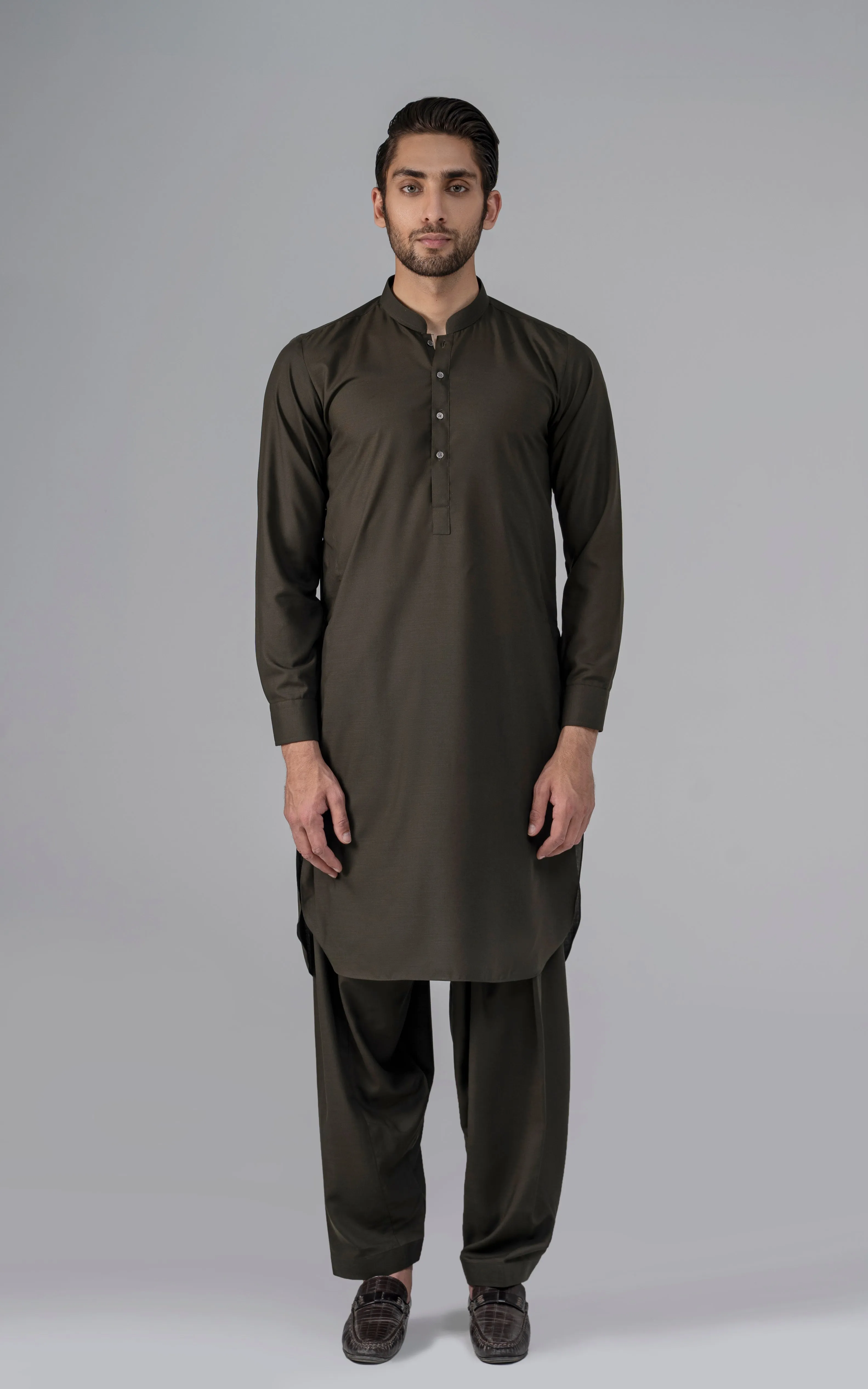 BLENDED SLUB WASH & WEAR - CLASSIC COLLECTION DARK OLIVE