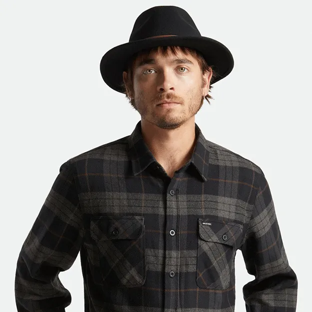 Brixton Messer Fedora - Black Tan Band