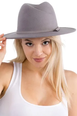 Chase Your Dreams - Gray Asymmetrical Crease Felt Rancher Hat