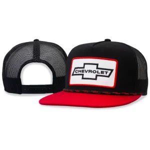 Chevrolet Vintage Bowtie Mesh Patch Hat / Cap - Red / Black Snapback