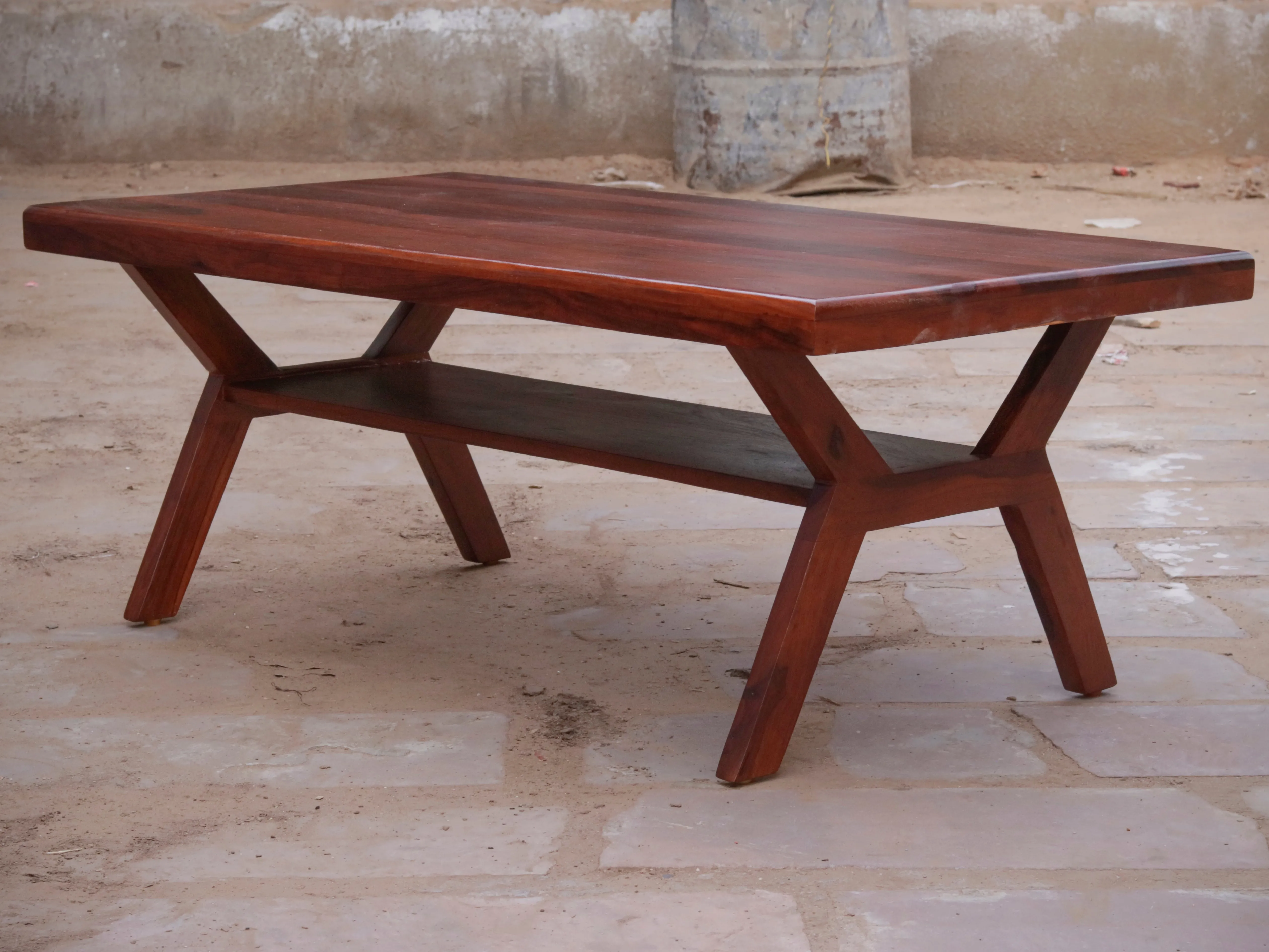 Classic Natural Light Finished Handmade Wooden Coffee Table