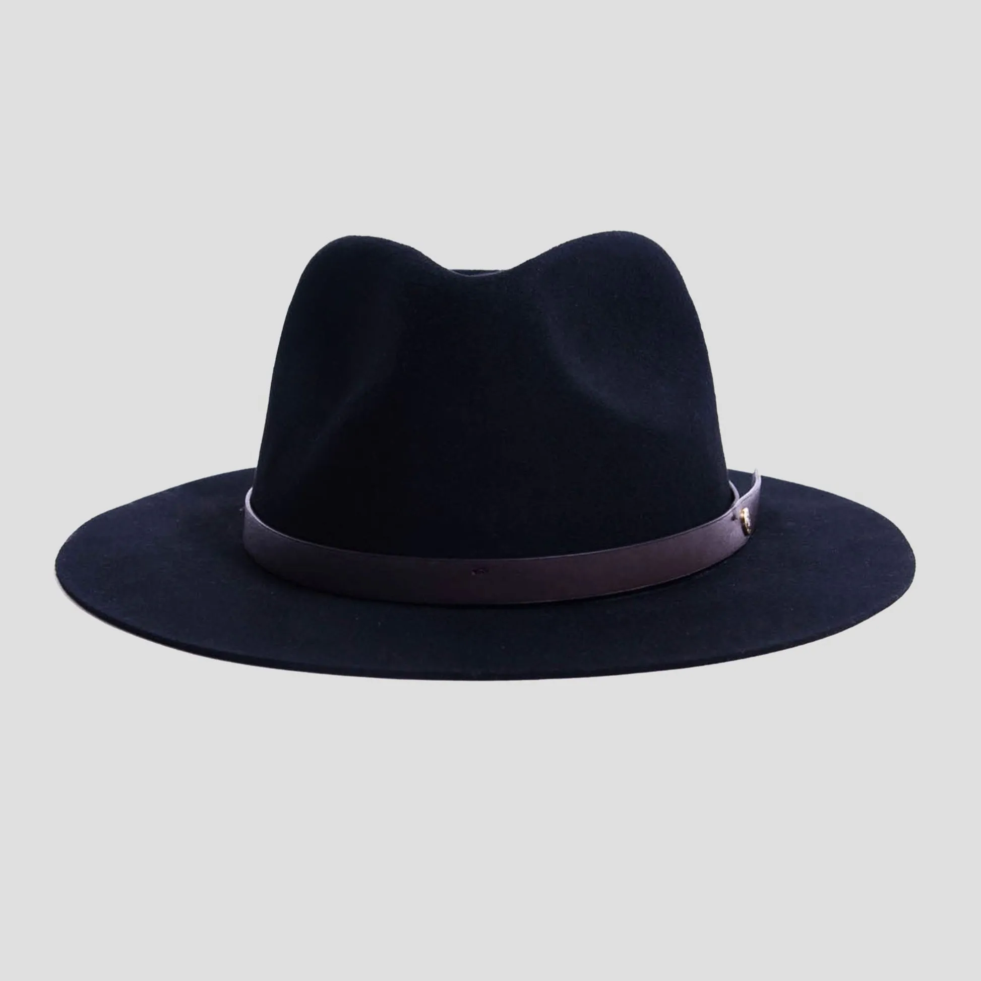 Dapper Men's Felt Fedora Hat–Dark Grey