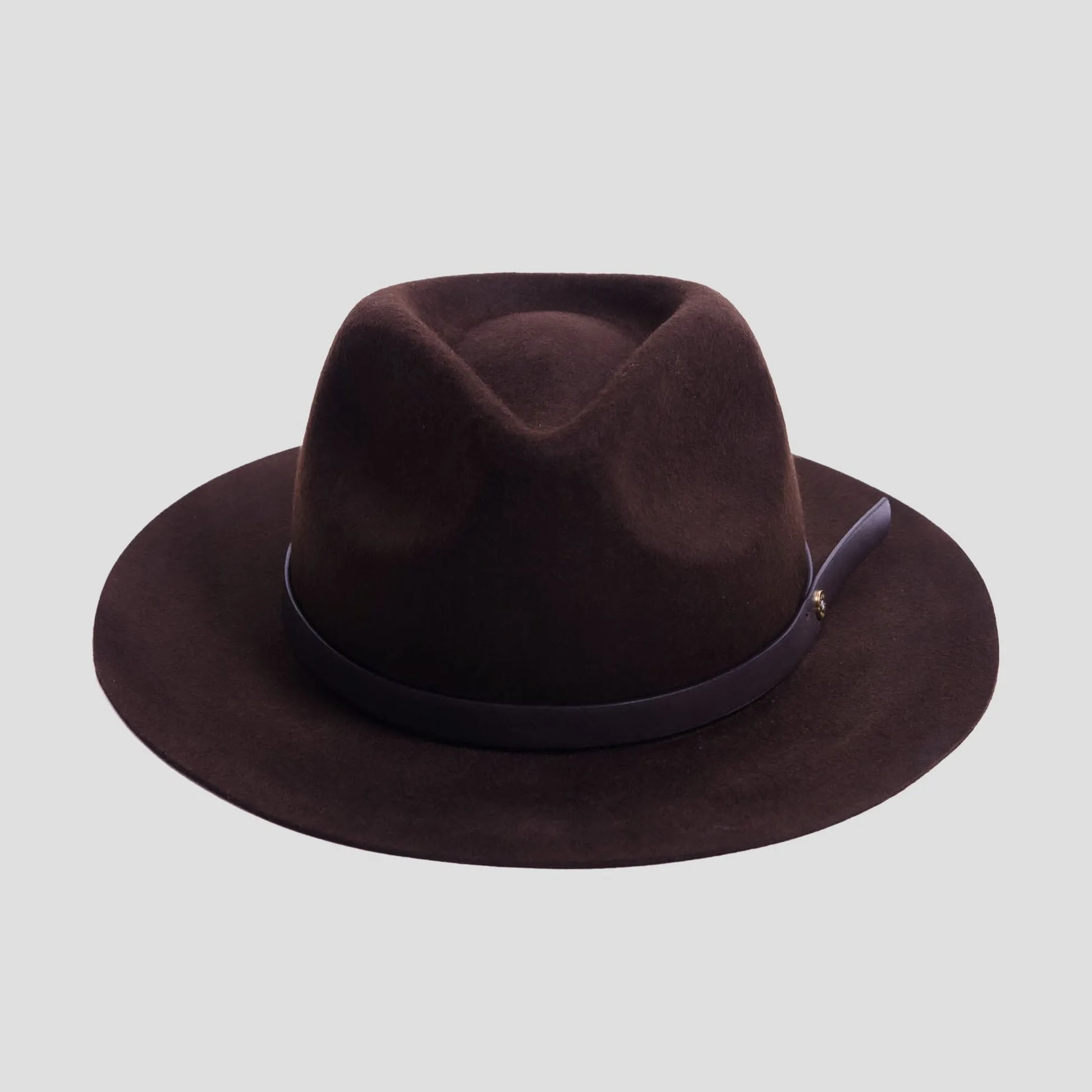 Dapper Men's Felt Fedora Hat–Dark Grey