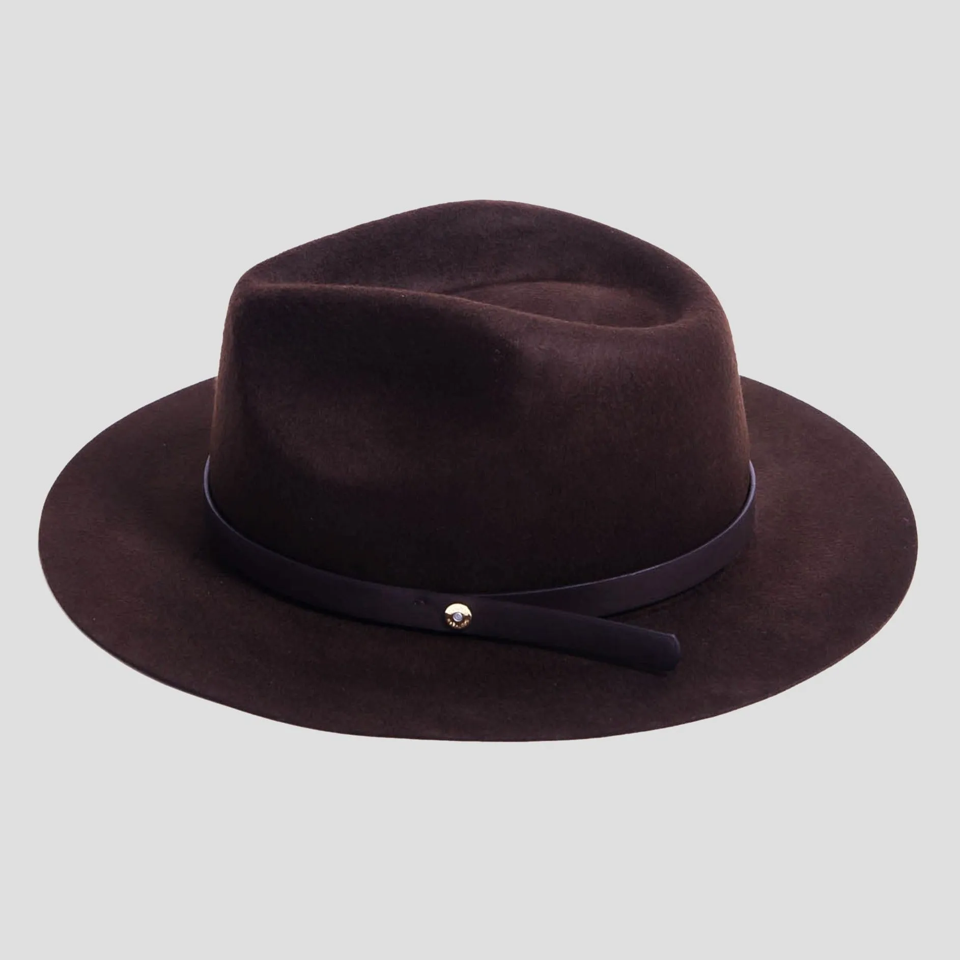 Dapper Men's Felt Fedora Hat–Dark Grey