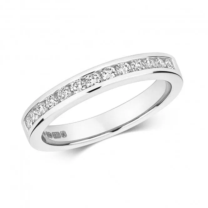 Diamond Jewellery 18K White Gold 0.33 CTW Channel Set Diamond Eternity Ring RDQ146W