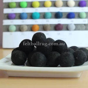 Felt Ball Black 1 CM,  2 CM, 2.5 CM, 3 CM, 4 CM Colour 11