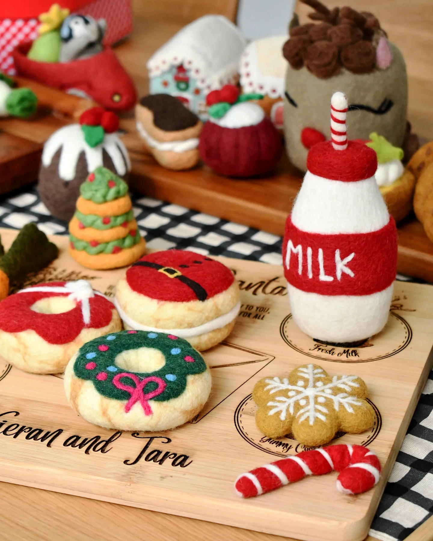 Felt Christmas Donut - Red Santa's Belly Icing