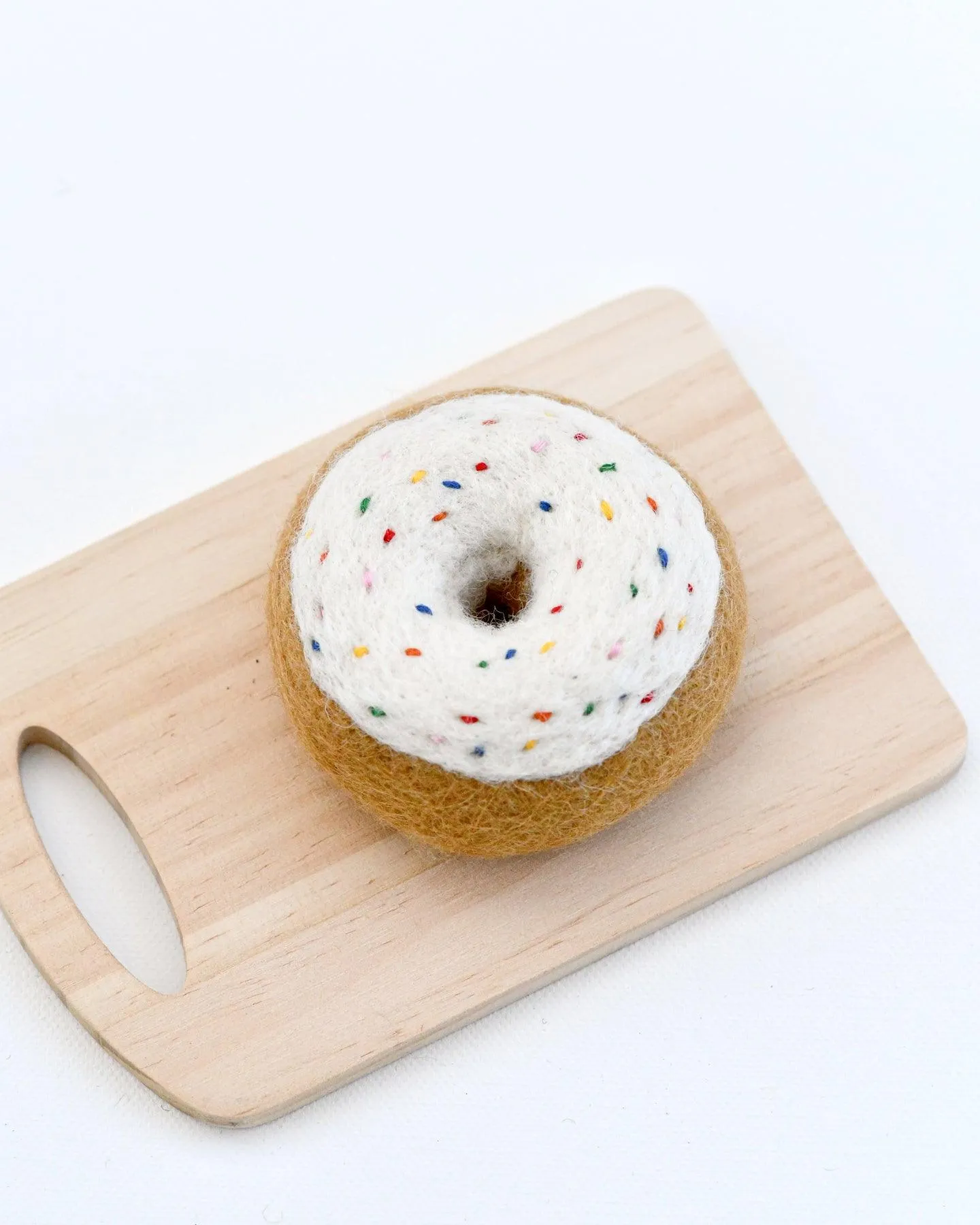 Felt Doughnut (Donut) with Classic Glaze and Rainbow Sprinkles