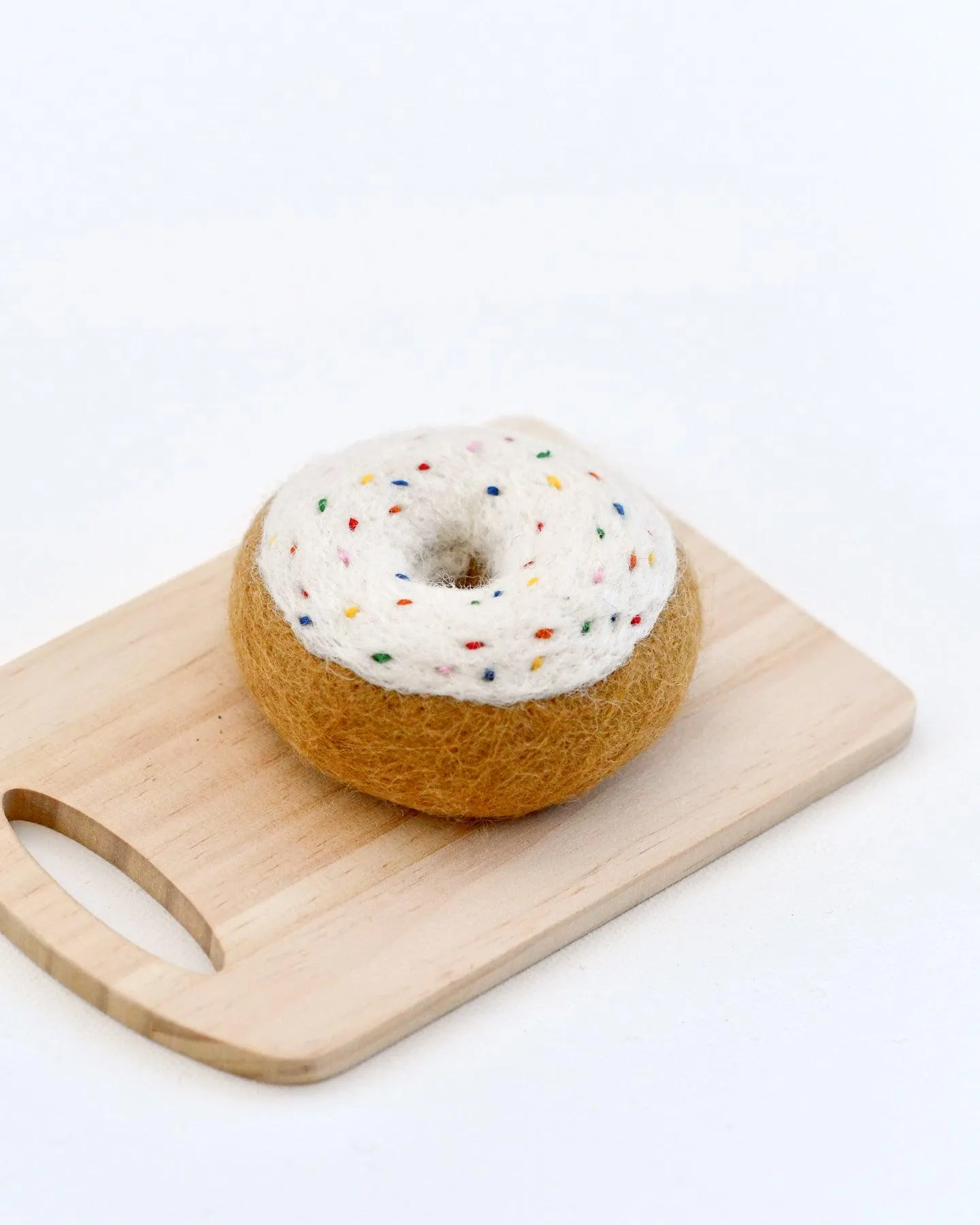 Felt Doughnut (Donut) with Classic Glaze and Rainbow Sprinkles