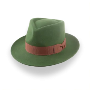 Forest Green Snap Brim Fedora in Stylish Fur Felt | The Sovereign