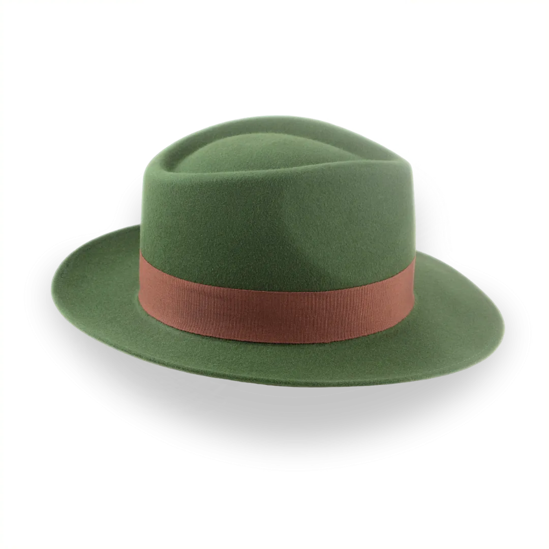 Forest Green Snap Brim Fedora in Stylish Fur Felt | The Sovereign