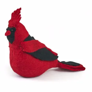 Handmade Hand Felted Wool Christmas Tree Topper - Cardinal