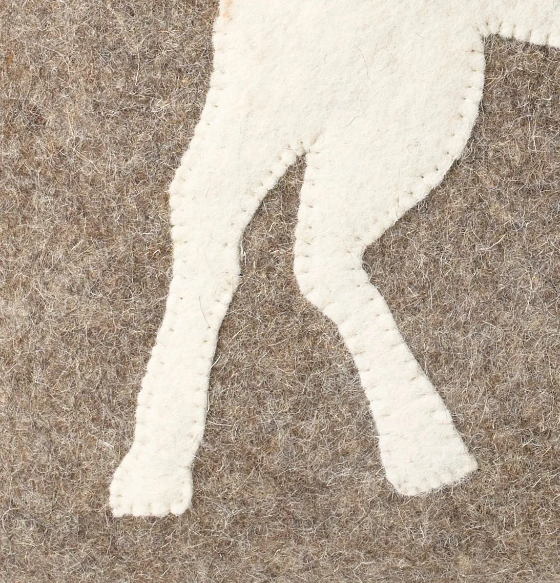 Handmade Pillow in Hand Felted Wool - Horse on Gray - 20"