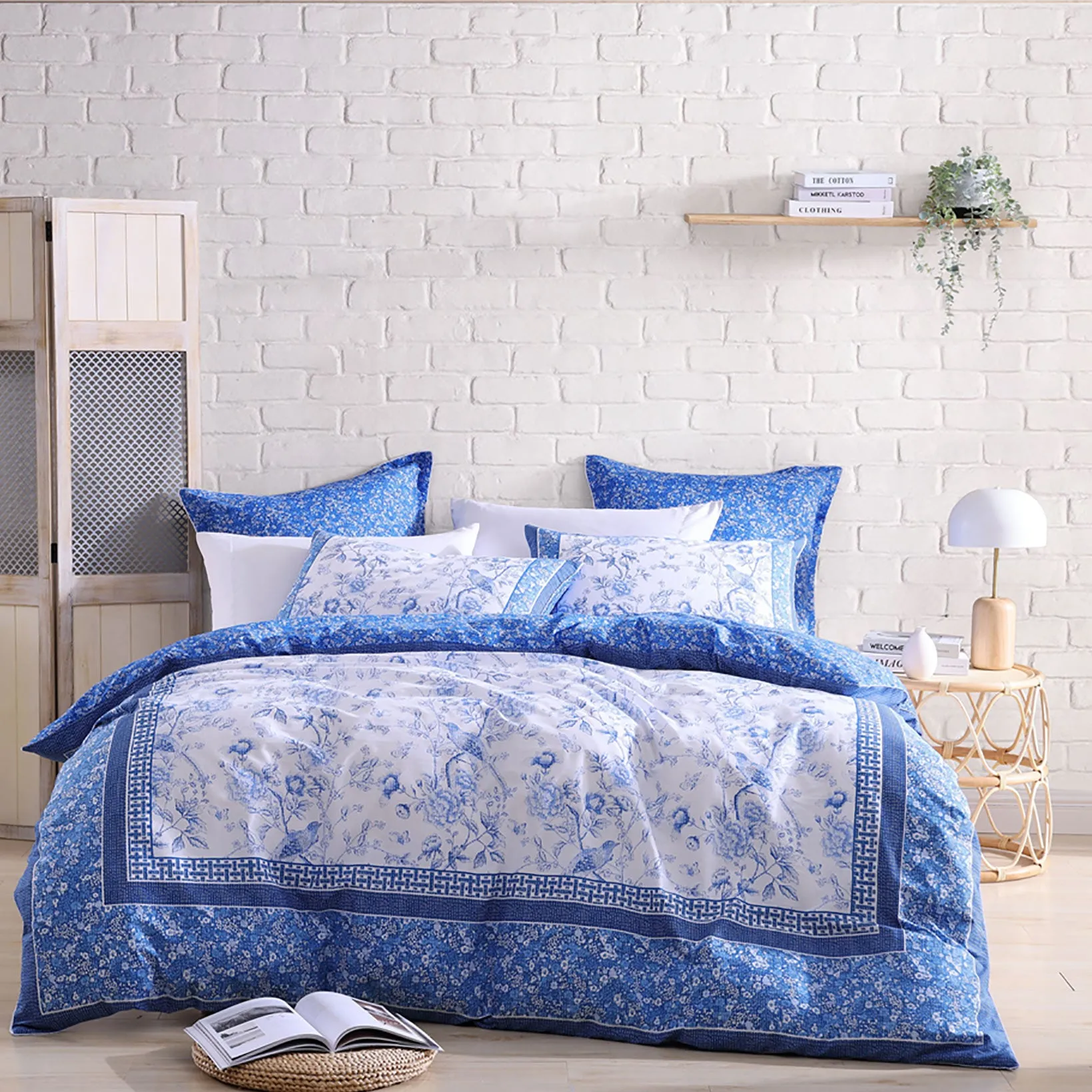 Hiromi Blue Quilt Cover Set by Logan and Mason