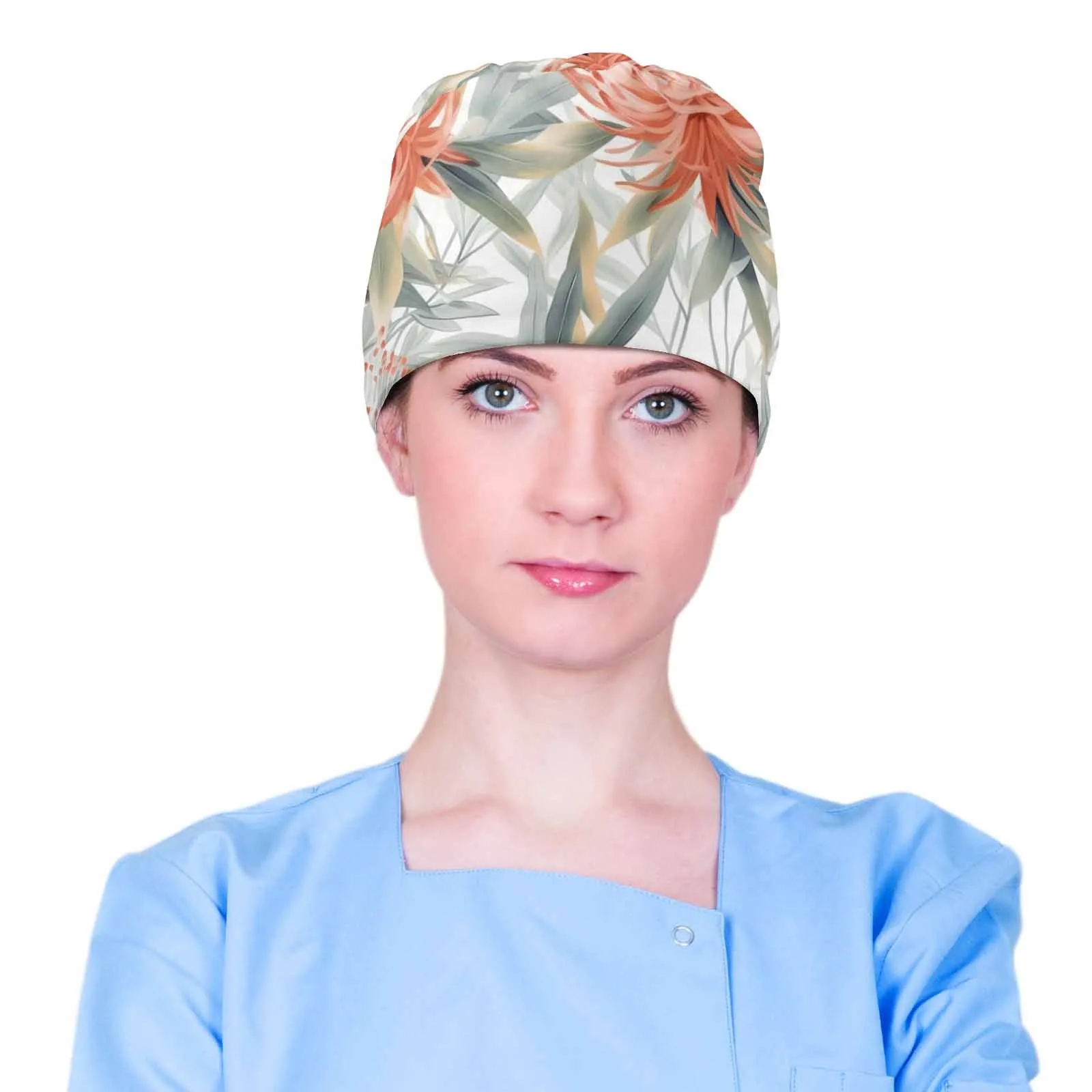 Nurse Scrub Cap Australian Floral 1  Scrub Cap