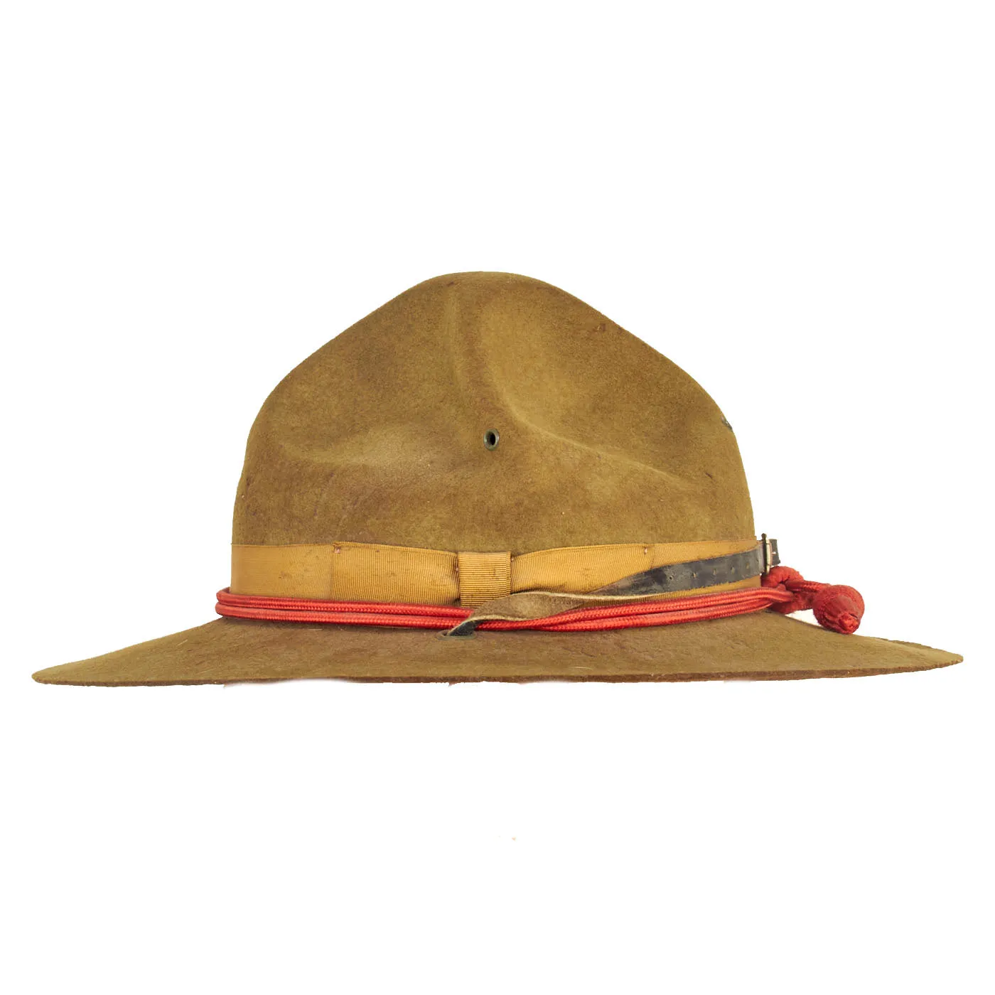 Original WWII M1911 Campaign Hat Complete with Artillery Cord and Chinstrap- Dated 1944