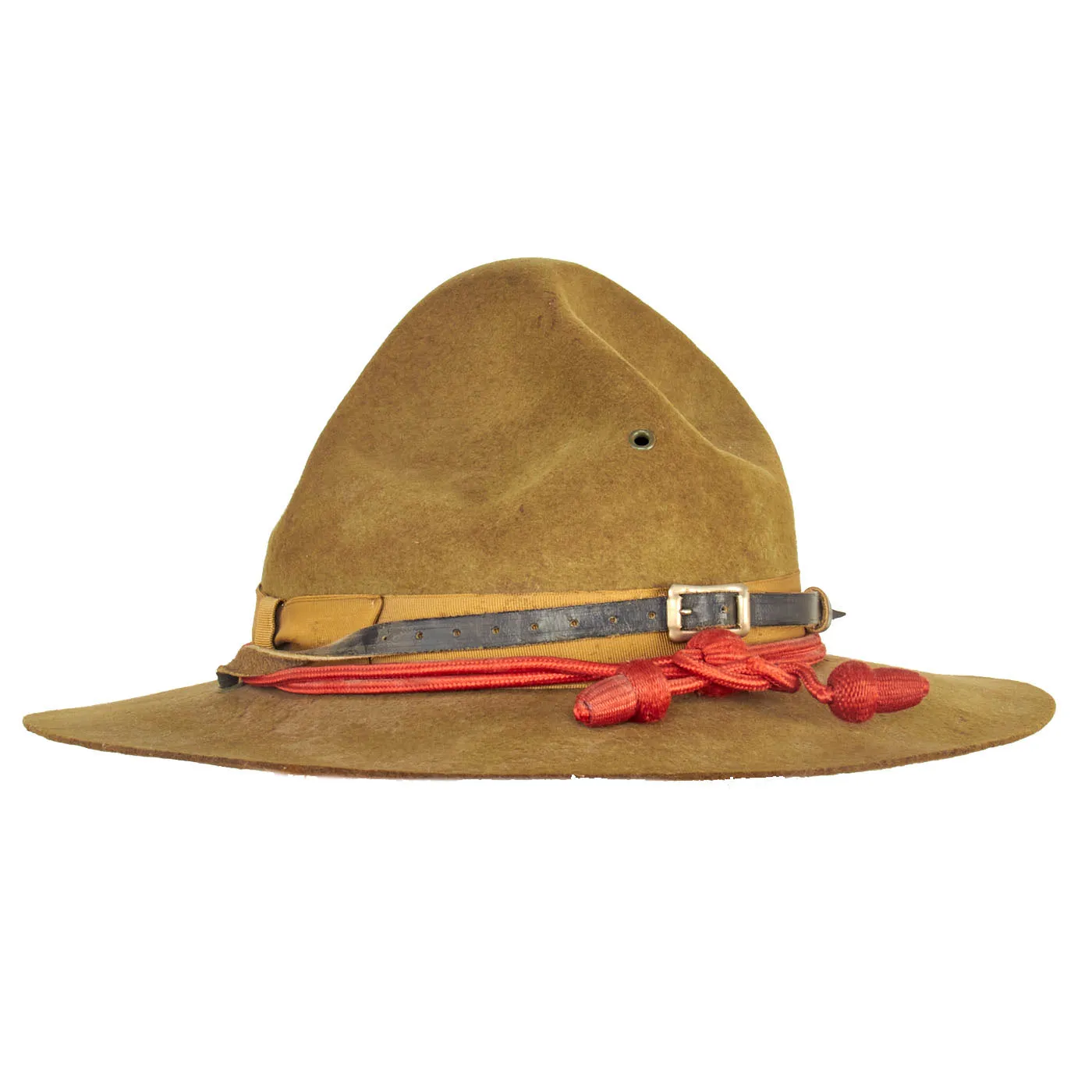 Original WWII M1911 Campaign Hat Complete with Artillery Cord and Chinstrap- Dated 1944