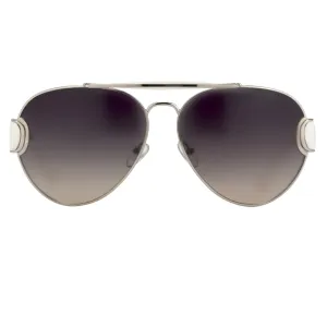 Oscar De La Renta Sunglasses Oversized Silver and Dark Grey