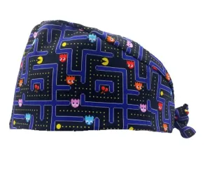 Pac-Man Unisex Tie Back Scrub Cap Doctor Theatre Nurse Hospital Pediatric Vet Surgical