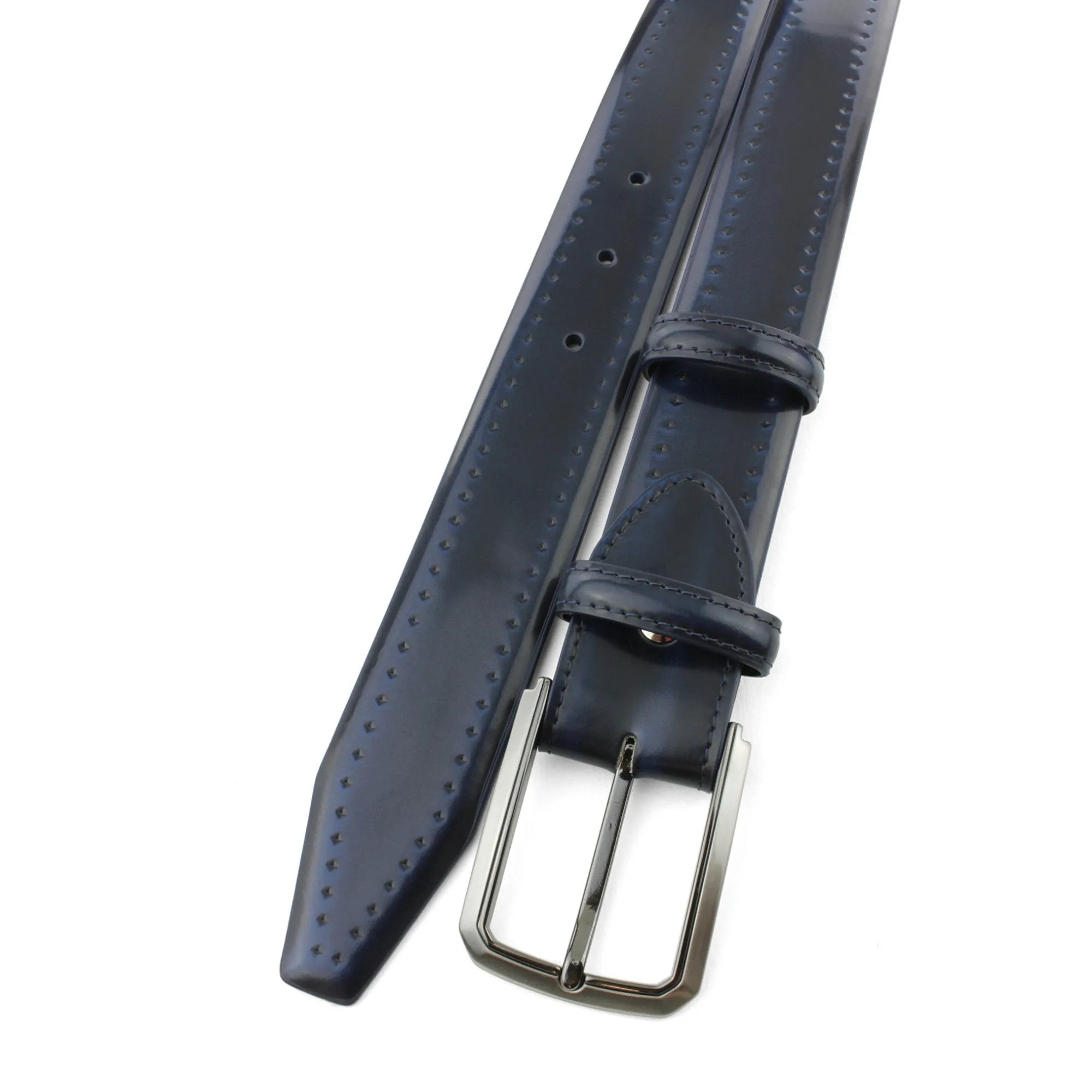 Pacino Electric Blue Men's Hand Burnished Belt