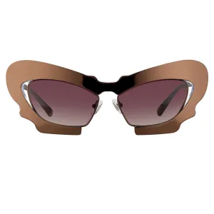 Prabal Gurung Sunglasses Cat Eye Special Chocolate Bronze and Red