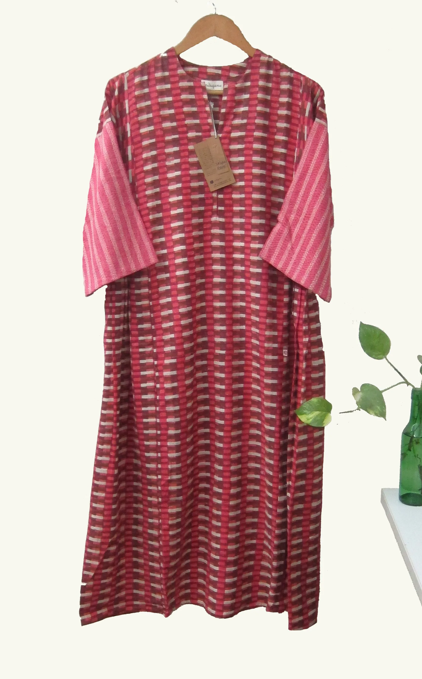 Printed Cotton Slub Hand Woven Dress (READY TO SHIP)