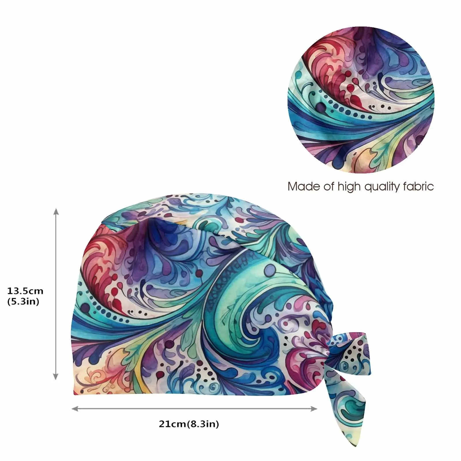 Rainbow Paisley  Scrub Cap