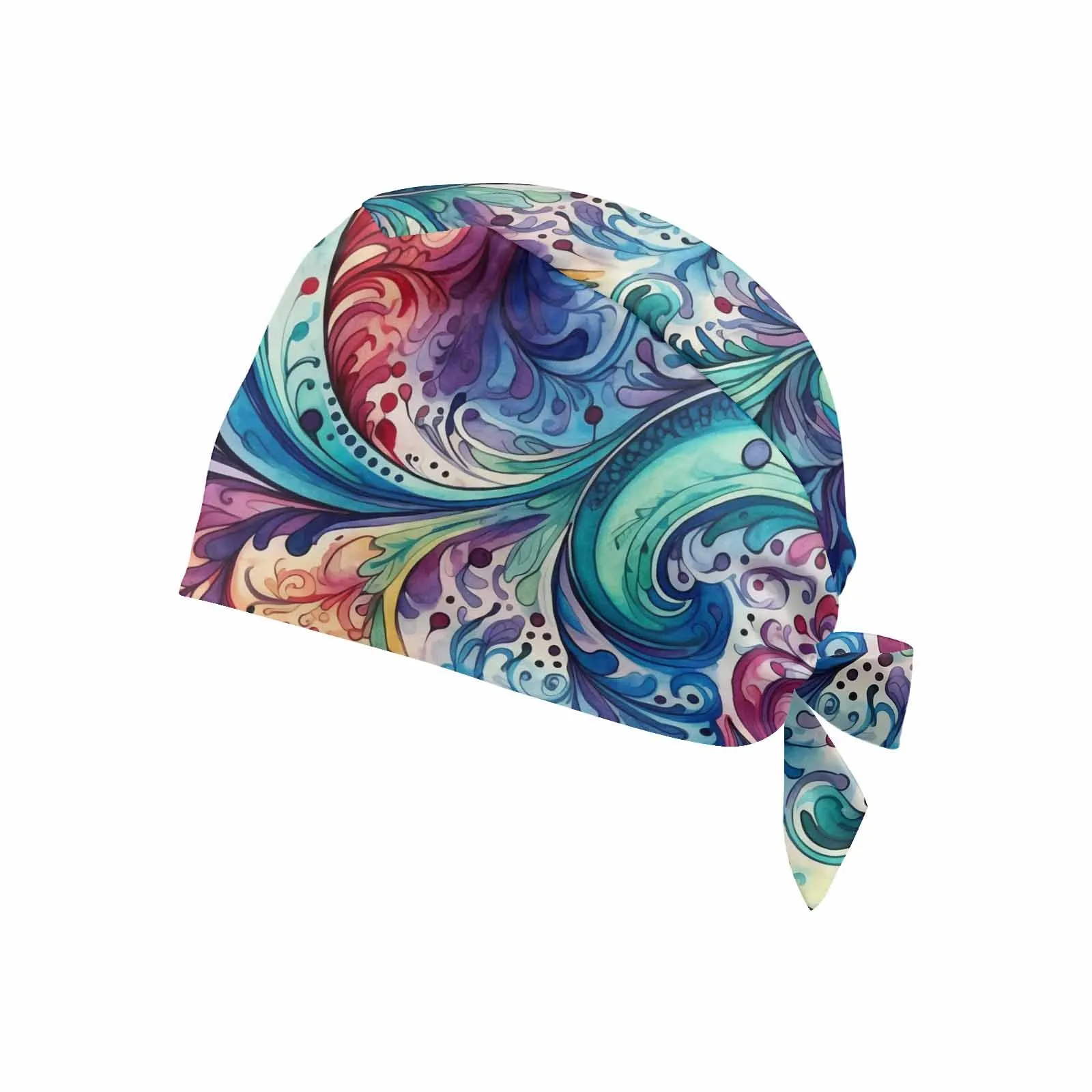 Rainbow Paisley  Scrub Cap