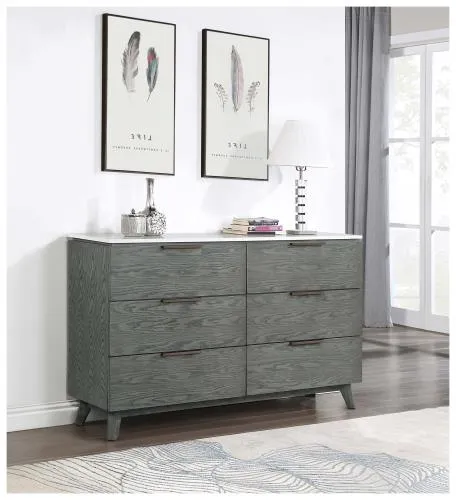 Region Dresser White Marble And Grey