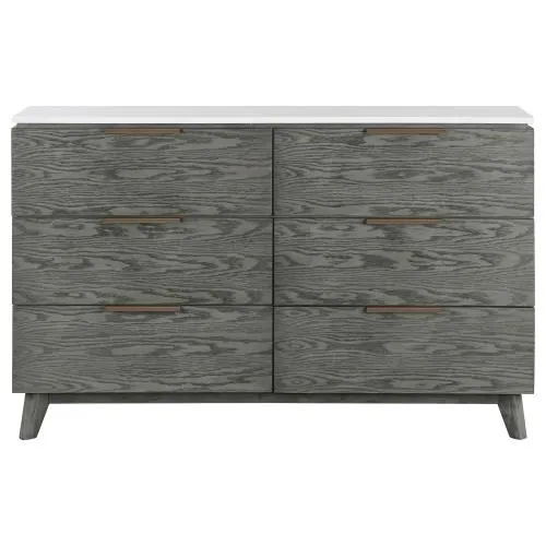 Region Dresser White Marble And Grey