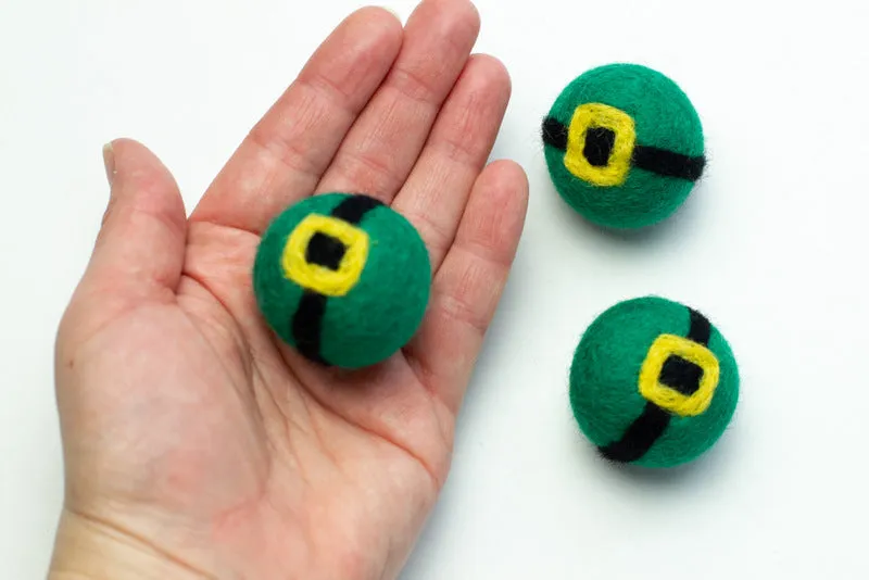 St. Patrick's Felt Leprechaun Buckle Ball Shape