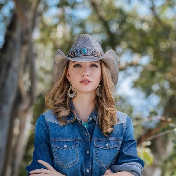 Stampede Women's Straw Western Hat - The Greenstone