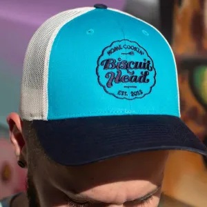 Trucker Cap: Teal and Navy Blue